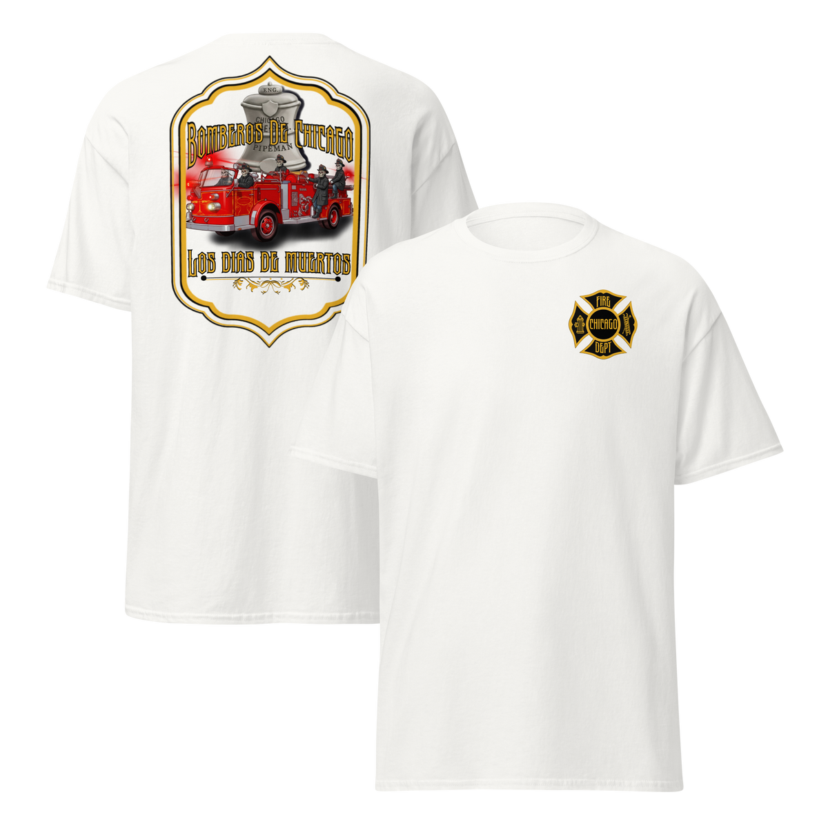 Bomberos De Chicago- Engine Co Hose & Bones Graphic Designs