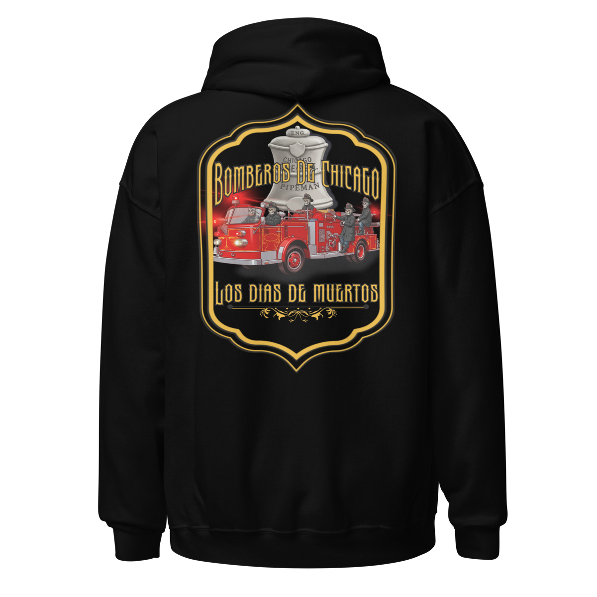 Bomberos De Chicago Engine Co (Hoodie) Hose & Bones Graphic Designs