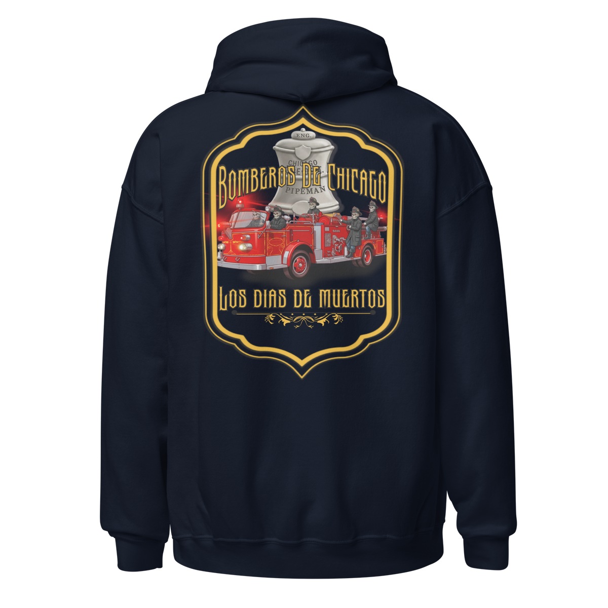 Bomberos De Chicago Engine Co (Hoodie) Hose & Bones Graphic Designs