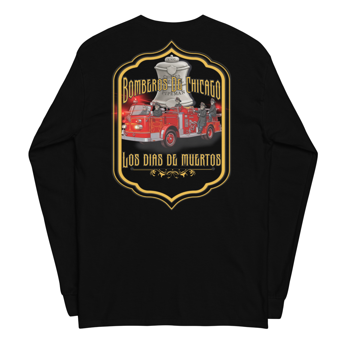 Bomberos De Chicago Engine Co (Long Sleeve) Hose & Bones Graphic Designs