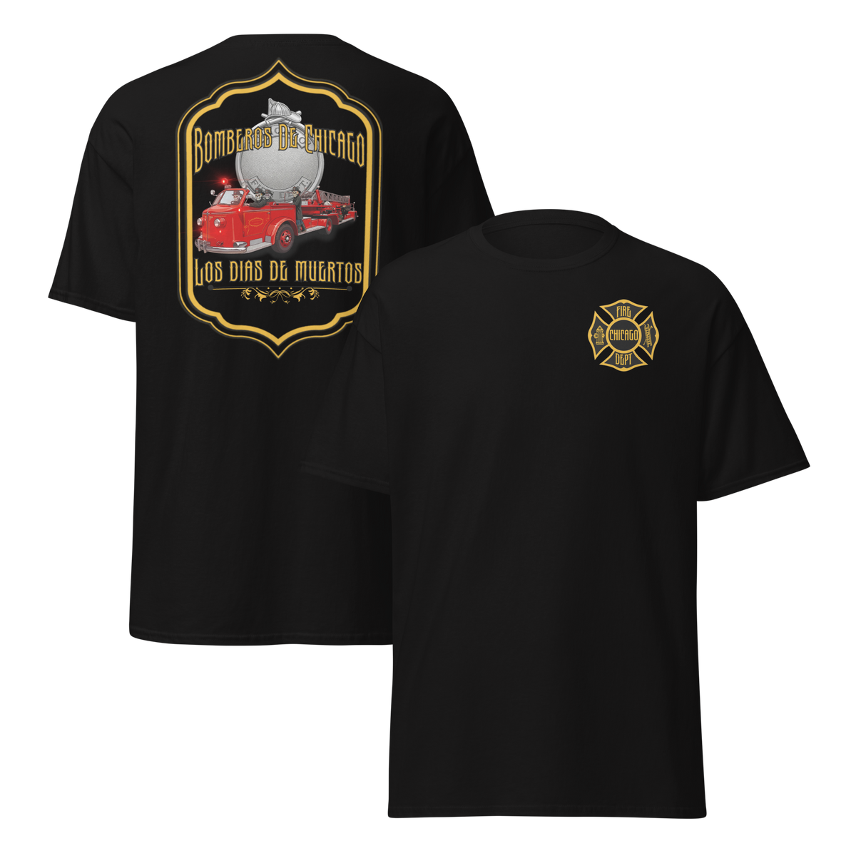 Bomberos De Chicago- Truck Co Hose & Bones Graphic Designs