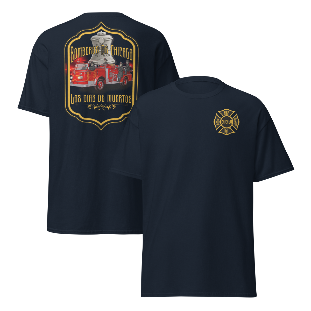 Bomberos De Chicago- Engine Co Hose & Bones Graphic Designs